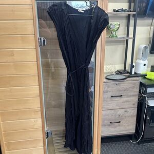 Elegant Black Wrap Maxi Dress